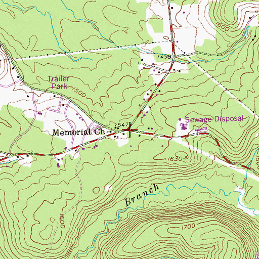 Topographic Map of Gelnett, PA