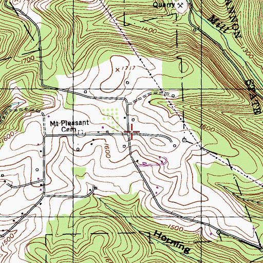 Topographic Map of Mount Pleasant, PA