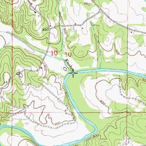 Topographic Map of Knokes Creek, AL
