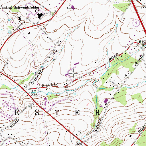 Topographic Map of Peter Wentz Homestead, PA