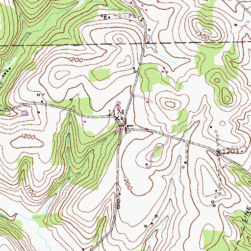 Topographic Map of Strables Corners, PA