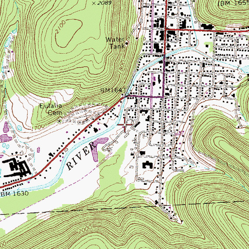 Topographic Map of Coudersport and Port Allegheny Railroad Historic Site, PA