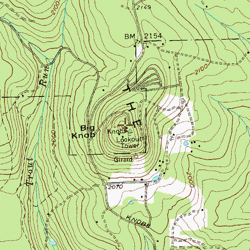 Topographic Map of Big Knob, PA