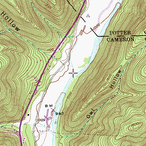 Topographic Map of Upper Logue Run, PA