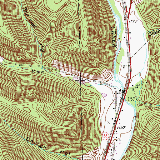 Topographic Map of Lake Bucktail, PA