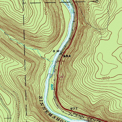 Topographic Map of Canoe Run, PA