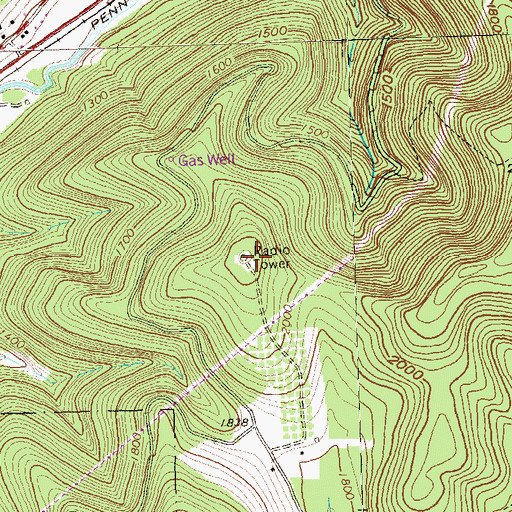 Topographic Map of Emporium Cable TV Mast, PA