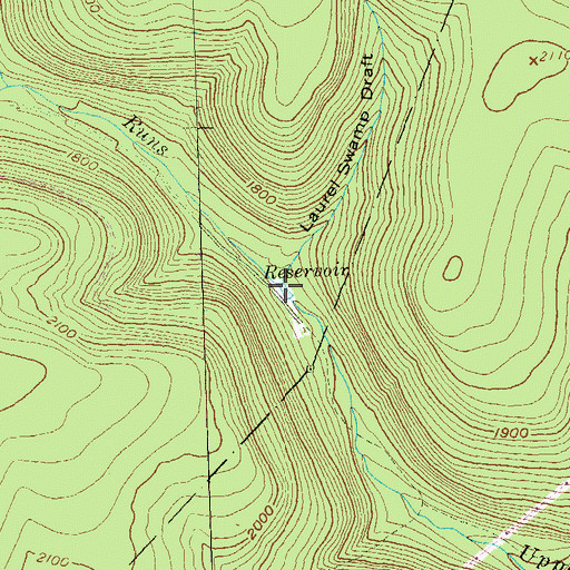 Topographic Map of Laurel Swamp Run, PA