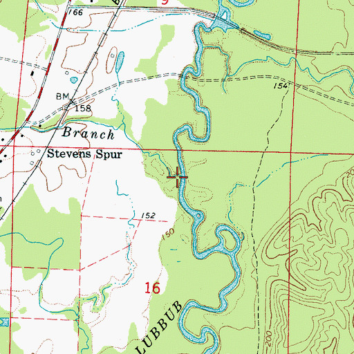 Topographic Map of Knox Branch, AL