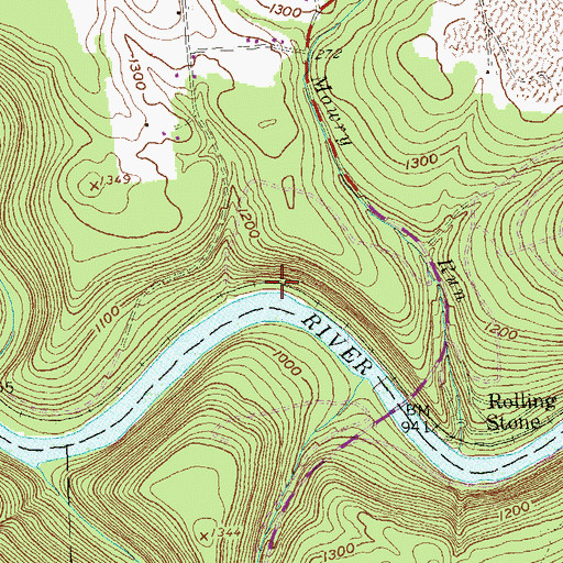 Topographic Map of River Hill Mine Station, PA