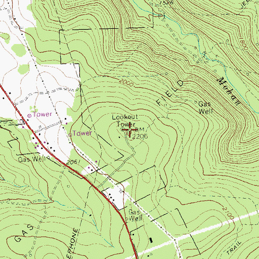 Topographic Map of Boot Jack Fire Tower, PA