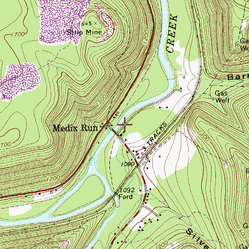 Topographic Map of Silvermill Hollow Run, PA