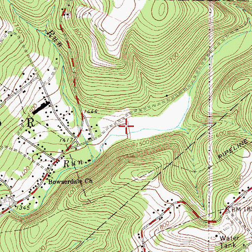 Topographic Map of Laurel Run Dam, PA