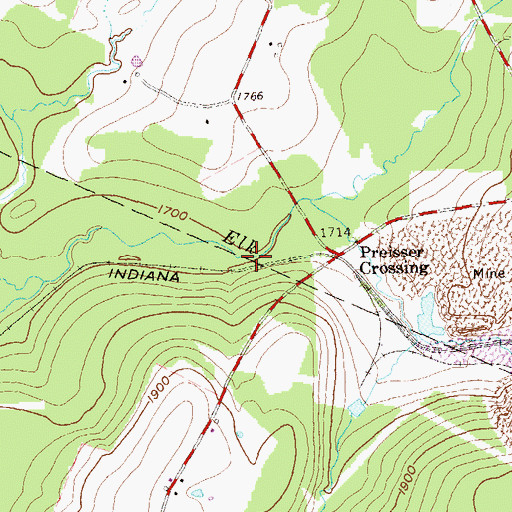 Topographic Map of Preisser Station, PA