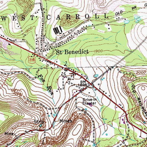 Topographic Map of Foxburg, PA