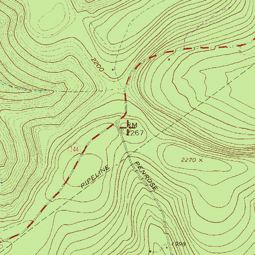 Topographic Map of Penrose, PA