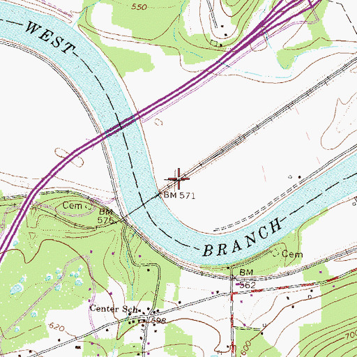 Topographic Map of Browns Station, PA
