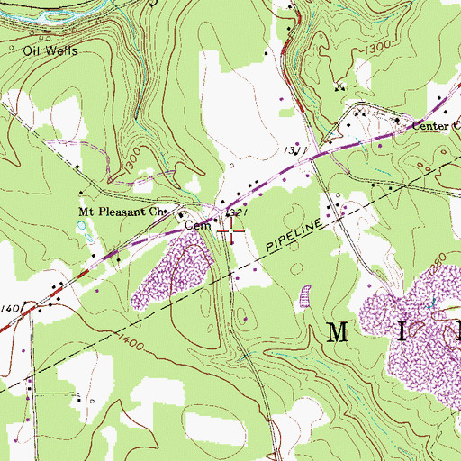 Topographic Map of Mount Pleasant, PA