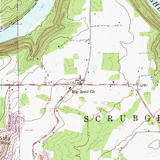 Topographic Map of Hoodville, PA