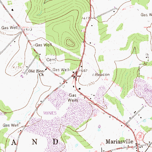 Topographic Map of Distlers Corners, PA