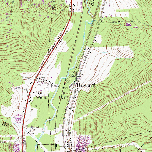 Topographic Map of Howard Junction Station, PA