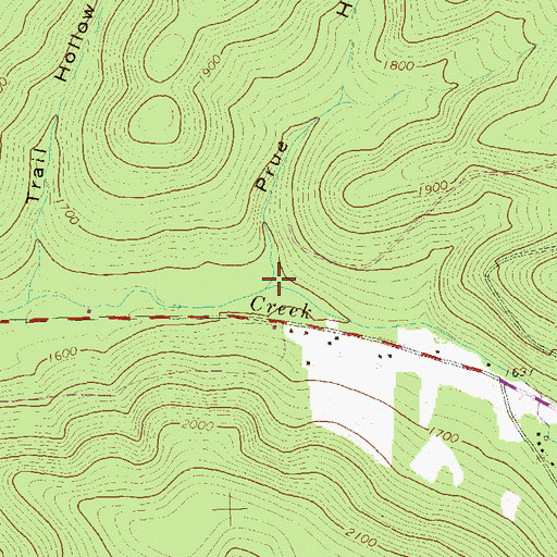 Topographic Map of Prue Run, PA