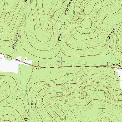 Topographic Map of Trail Run, PA