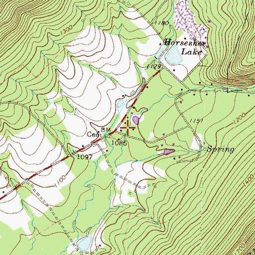 Topographic Map of Amberson Valley Estates, PA