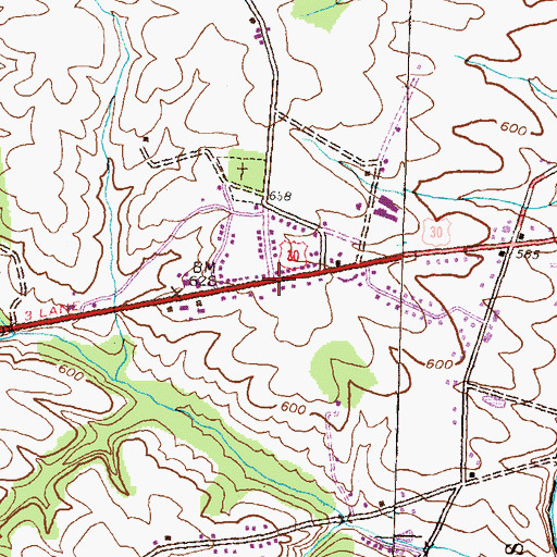 Topographic Map of Carlton Heights, PA