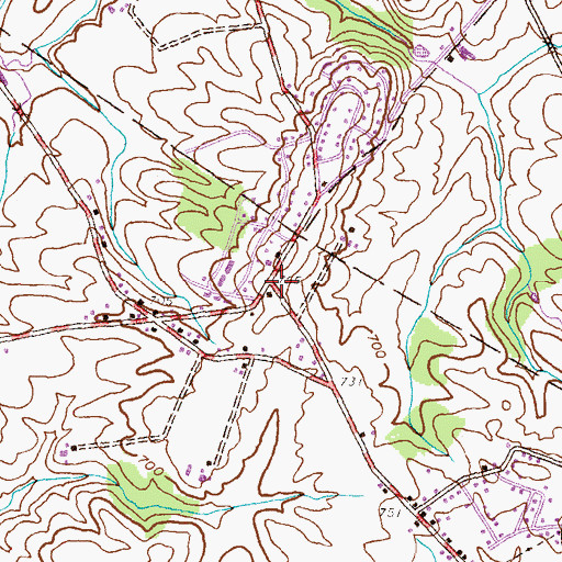 Topographic Map of Kensington Heights, PA