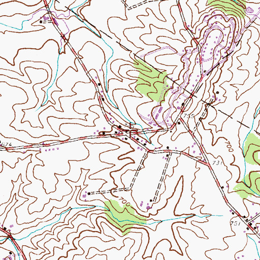 Topographic Map of Cheesetown, PA