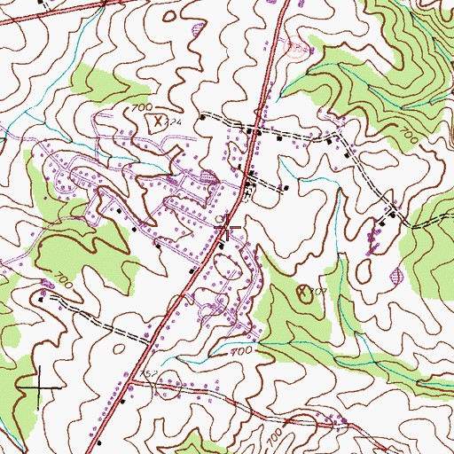 Topographic Map of Pleasant View, PA