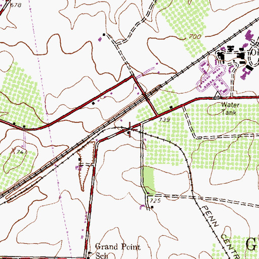 Topographic Map of Waynesboro Junction, PA