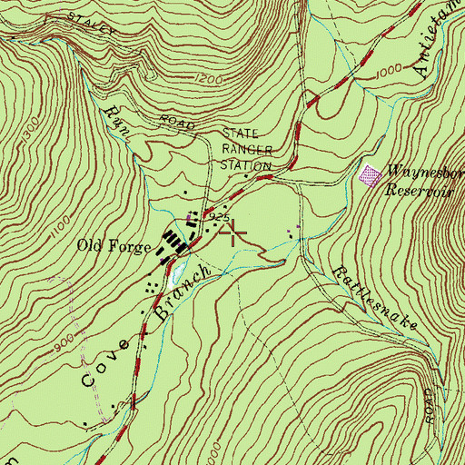 Topographic Map of Old Forge Picnic Area, PA