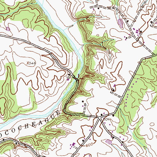 Topographic Map of Martins Mill Covered Bridge, PA
