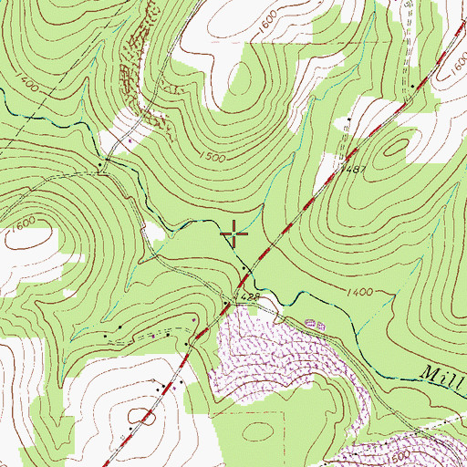 Topographic Map of Hugh Run, PA