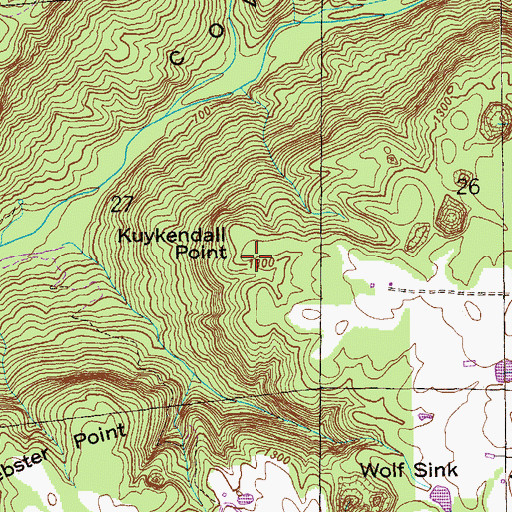 Topographic Map of Kuykendall Point, AL