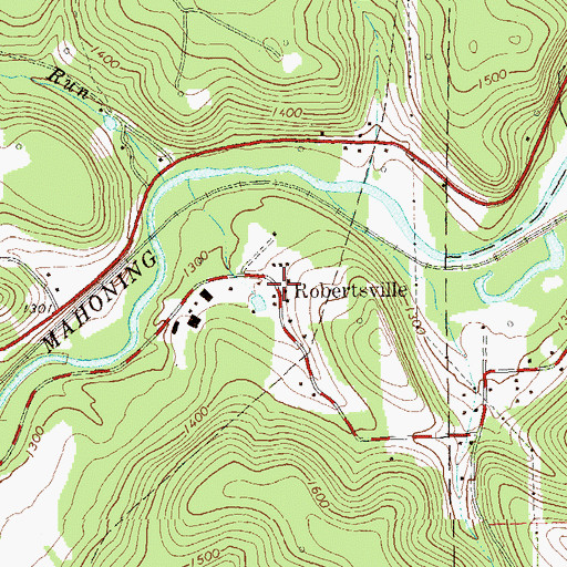 Topographic Map of Robertsville, PA