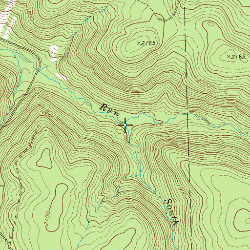 Topographic Map of South Branch Laurel Run, PA
