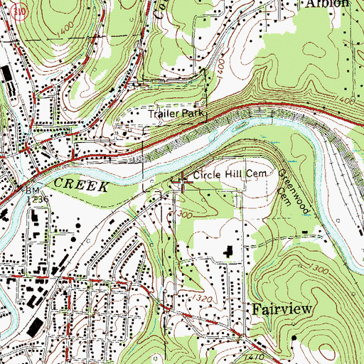 Topographic Map of B and O Terminal, PA