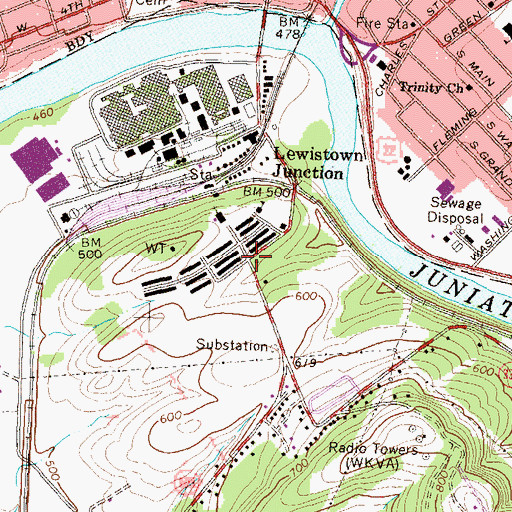 Topographic Map of Juniata Terrace, PA