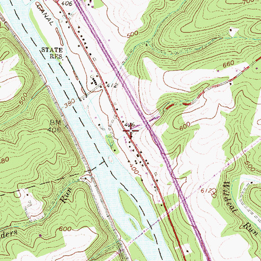 Topographic Map of Old Ferry, PA