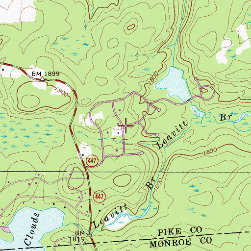 Topographic Map of Lake in the Clouds, PA
