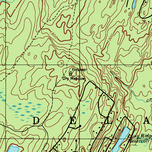 Topographic Map of Dry Meadow Fire Tower, PA
