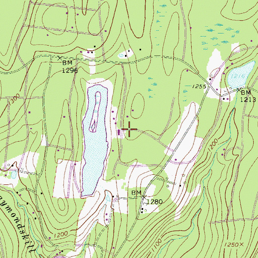 Topographic Map of Pocono Mountain Woodland Lakes, PA