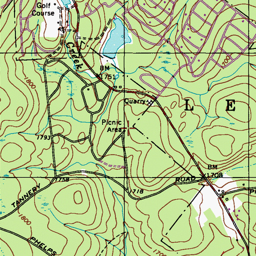 Topographic Map of Thornhurst Picnic Area, PA