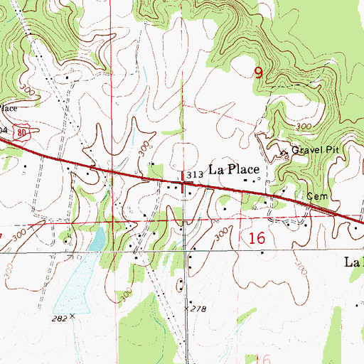Topographic Map of La Place, AL