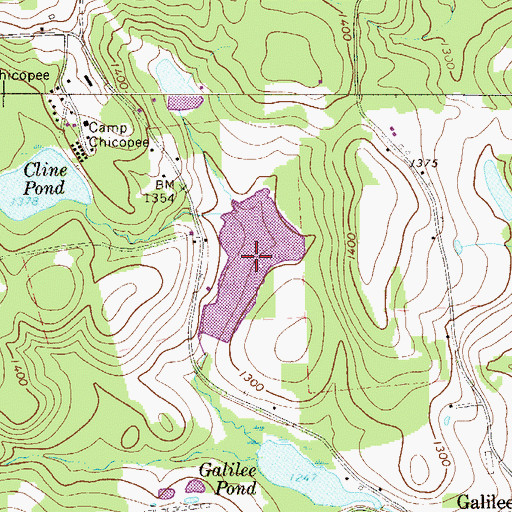 Topographic Map of Beaver Lake, PA