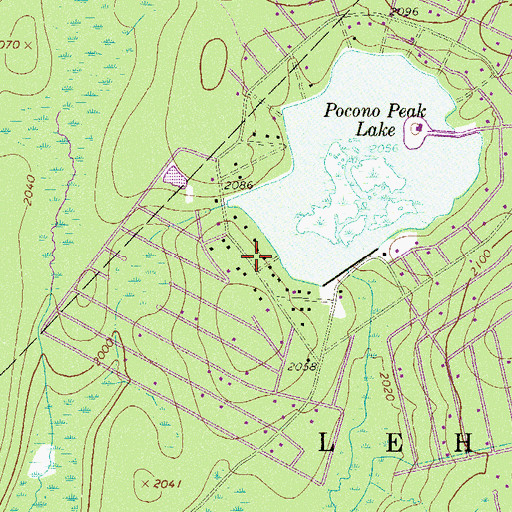 Topographic Map of Pocono Springs, PA