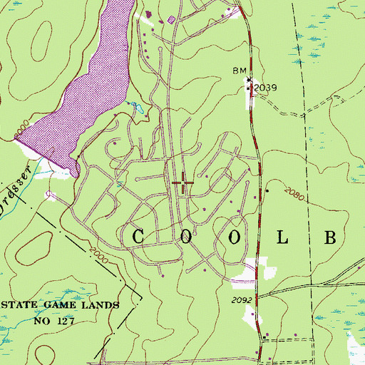 Topographic Map of Pocono Country Place, PA